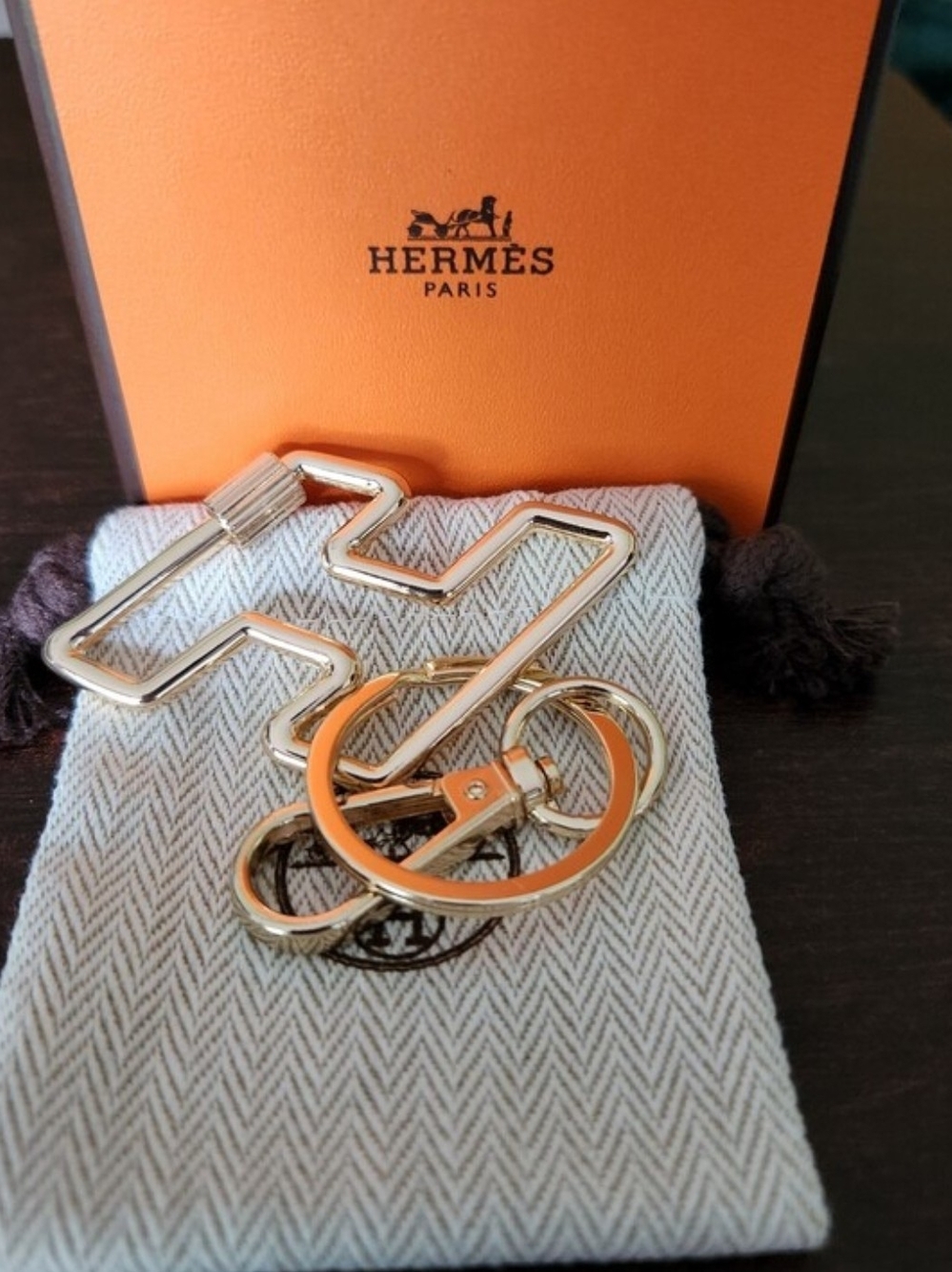 Hermes Gold-Tone Keyholder Or Purse Charm